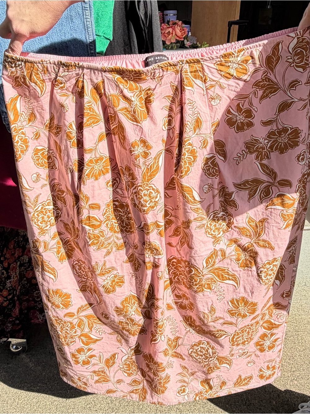 Lane Bryant Pink Floral A-Line Skirt